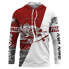 Load image into Gallery viewer, Crappie Fishing Custom Long Sleeve performance Fishing Shirts, Crappie Fishing jerseys | red IPHW2040
