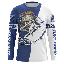 Load image into Gallery viewer, Bass Fishing Massachusetts  Flag Custom Long Sleeve Performance Fishing Shirts For Fishing Lovers IPHW3965
