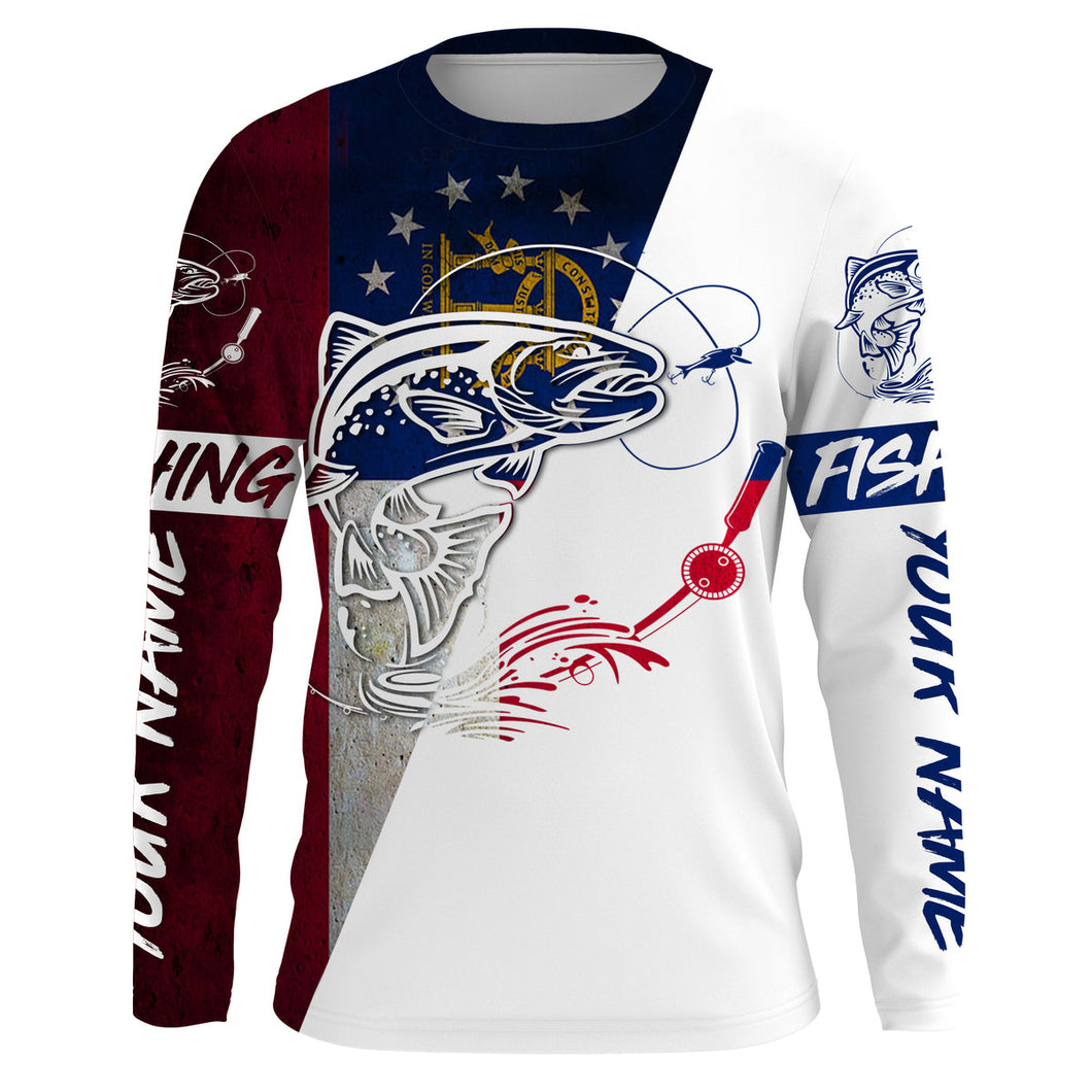 Personalized Georgia Trout Long sleeve performance Fishing Shirts, Trout tournament fishing shirts IPHW3139