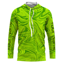 Load image into Gallery viewer, Lime green wave camo Custom UV Protection Long sleeve performance Fishing Shirts, Fishing jerseys - IPHW1736
