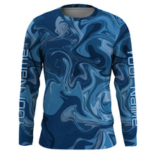 Load image into Gallery viewer, Blue wave camo Custom UV Long Sleeve performance Fishing Shirts, camouflage Fishing apparel - IPHW1737
