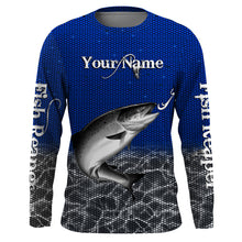 Load image into Gallery viewer, Chinook King Salmon Custom Long Sleeve performance Fishing Shirts, Salmon Fishing jerseys | blue IPHW1953
