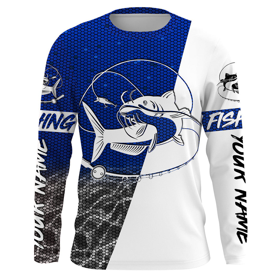 Catfish Fishing Custom Long Sleeve performance Fishing Shirts, personalized Fishing gifts IPHW2061