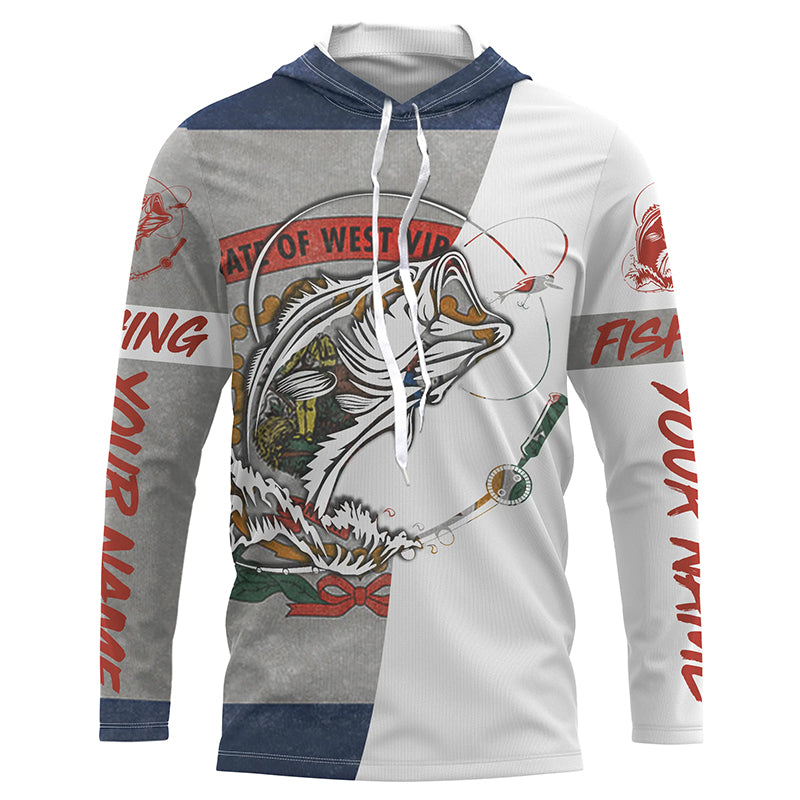 West Virginia Flag Bass Long Sleeve Fishing Shirts, Wv Bass Tournament Shirts IPHW3967