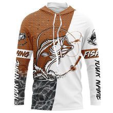 Load image into Gallery viewer, Personalized Bass Fishing jerseys, Bass Fishing Long Sleeve Fishing tournament shirts | orange IPHW2217
