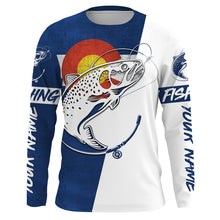 Load image into Gallery viewer, Custom Colorado flag Rainbow Trout Fishing Shirts, CO Trout Fishing jerseys, patriotic Fishing gifts IPHW2983
