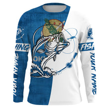 Load image into Gallery viewer, Personalized Oklahoma flag Bass Fishing Shirts, OK Bass Fishing jerseys, patriotic Fishing gifts IPHW2985
