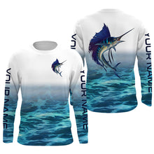 Load image into Gallery viewer, Personalized Sailfish Saltwater Long Sleeve performance Fishing Shirts, Sailfish tournament Shirts IPHW2349
