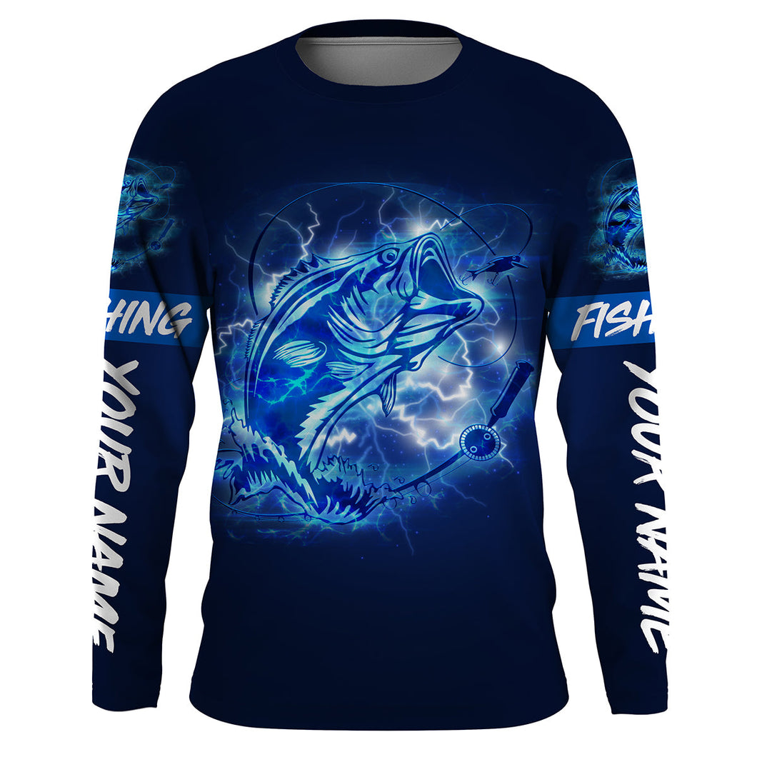 Custom Bass Fishing Shirts, Bass Long sleeve performance Fishing jerseys, gifts for Bass anglers IPHW2885