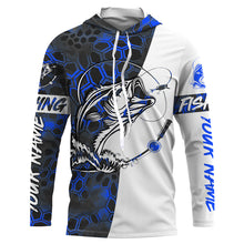 Load image into Gallery viewer, Custom Bass Fishing Long Sleeve performance Fishing Shirts, Fishing gifts for men | blue camo IPHW2108
