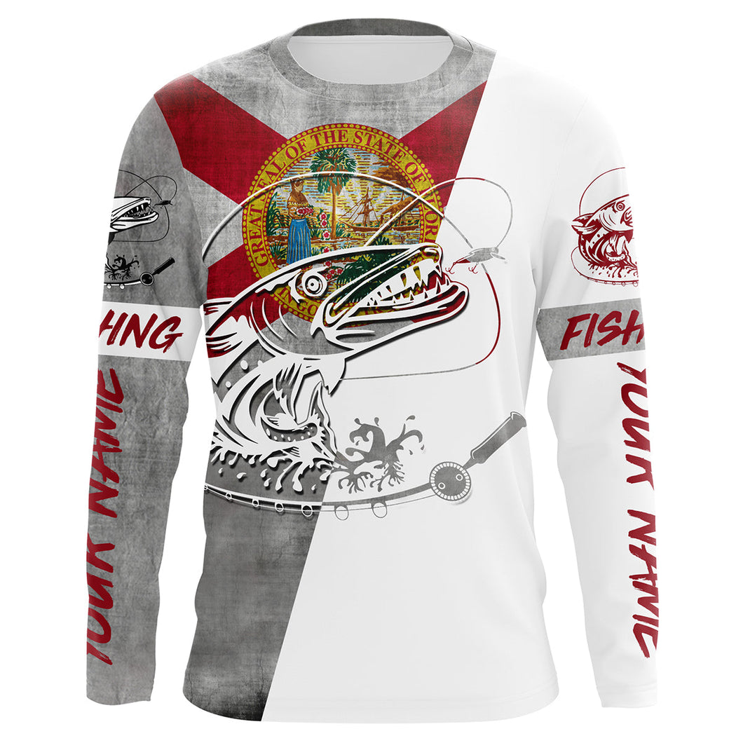 Florida Barracuda Custom Long Sleeve performance Fishing Shirts, Barracuda Fishing jerseys IPHW2896