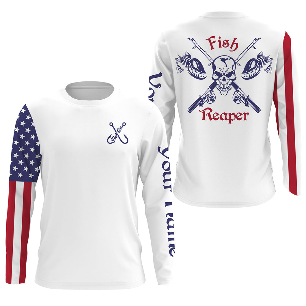 Fishing Fish reaper Custom American Flag Fishing Shirts, Patriotic Fishing gifts IPHW1812