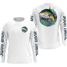 Load image into Gallery viewer, Custom Angry Yellowfin Tuna Fishing jerseys, Tuna Long sleeve performance Fishing Shirts IPHW3397
