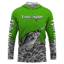 Load image into Gallery viewer, Crappie Fish reaper Custom performance Fishing Shirts, Crappie tournament Fishing shirts | green IPHW1669
