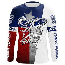 Load image into Gallery viewer, Texas Flag Fishing Shirts Offshore slam Wahoo, Mahi Mahi, Tuna Personalized Fishing gifts IPHW3540
