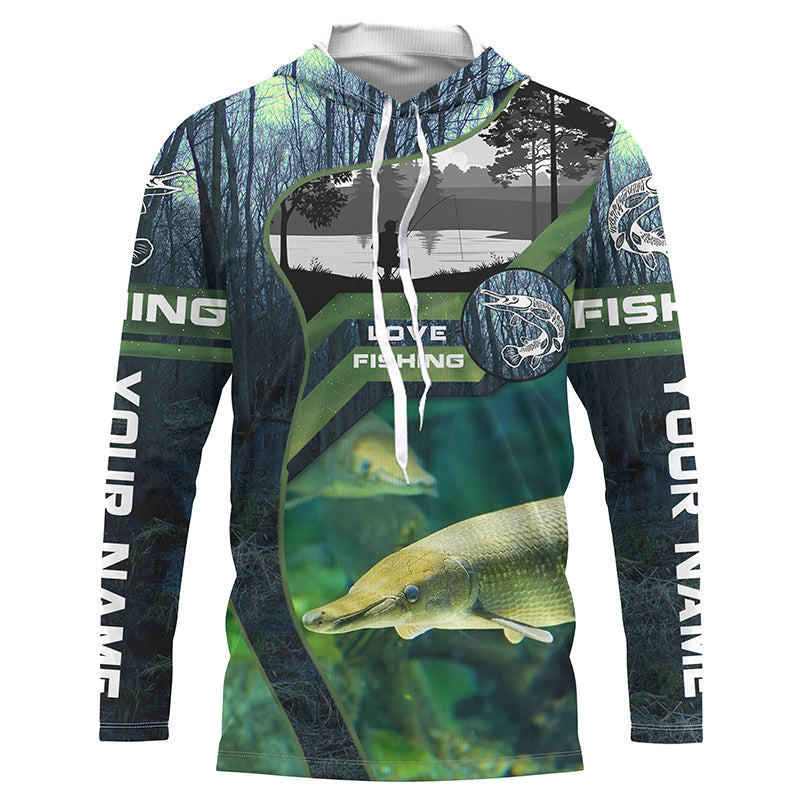 Alligator Gar Custom Long Sleeve Uv Fishing Shirts, Gar Hunter Fishing Gifts IPHW3938