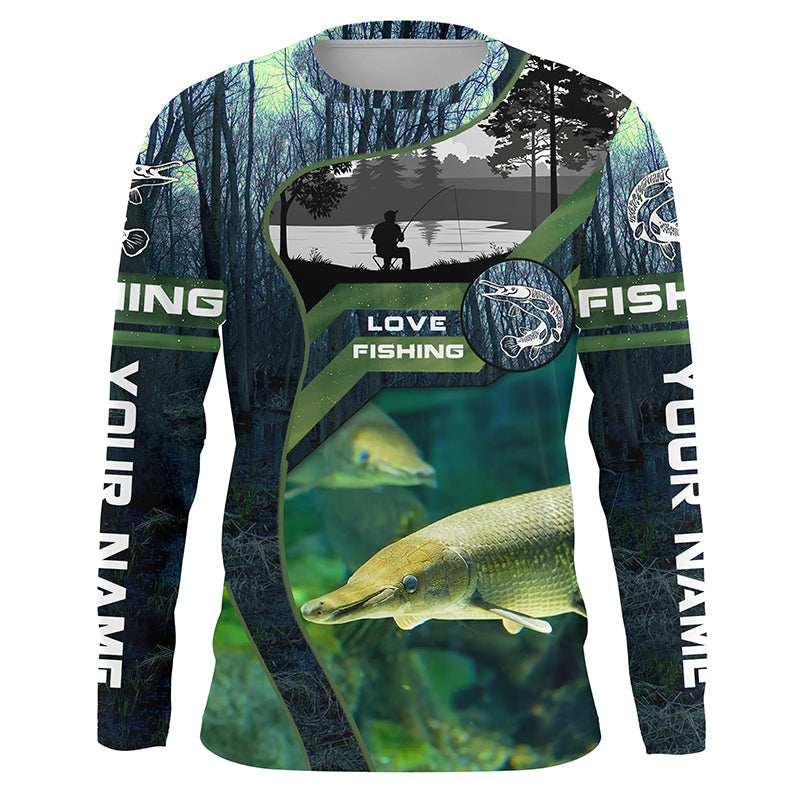 Alligator Gar Custom Long Sleeve Uv Fishing Shirts, Gar Hunter Fishing Gifts IPHW3938