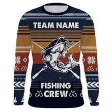 Load image into Gallery viewer, Catfish Fishing Crew Ugly sweater pattern Custom Long Sleeve Fishing Shirts, Catfish Fishing Christmas gifts for Fishing team - IPHW1878
