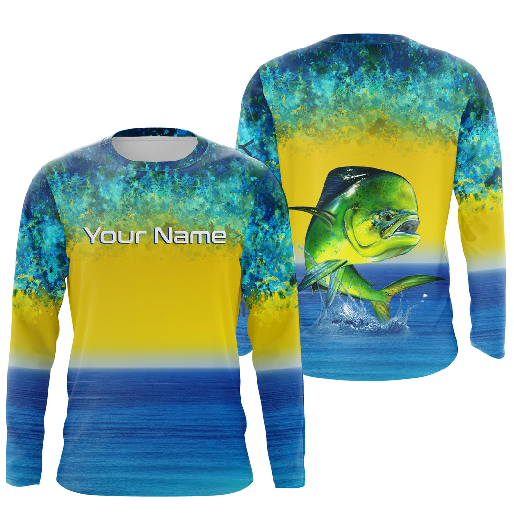 Mahi Mahi Custom Long Sleeve performance Fishing Shirts, Mahi mahi Fishing jerseys for men IPHW2311