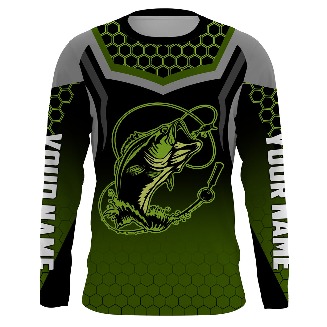 Bass Fish Custom Long Sleeve Fishing Shirts, Personalized Bass Fishing jerseys Fishing gifts IPHW1957