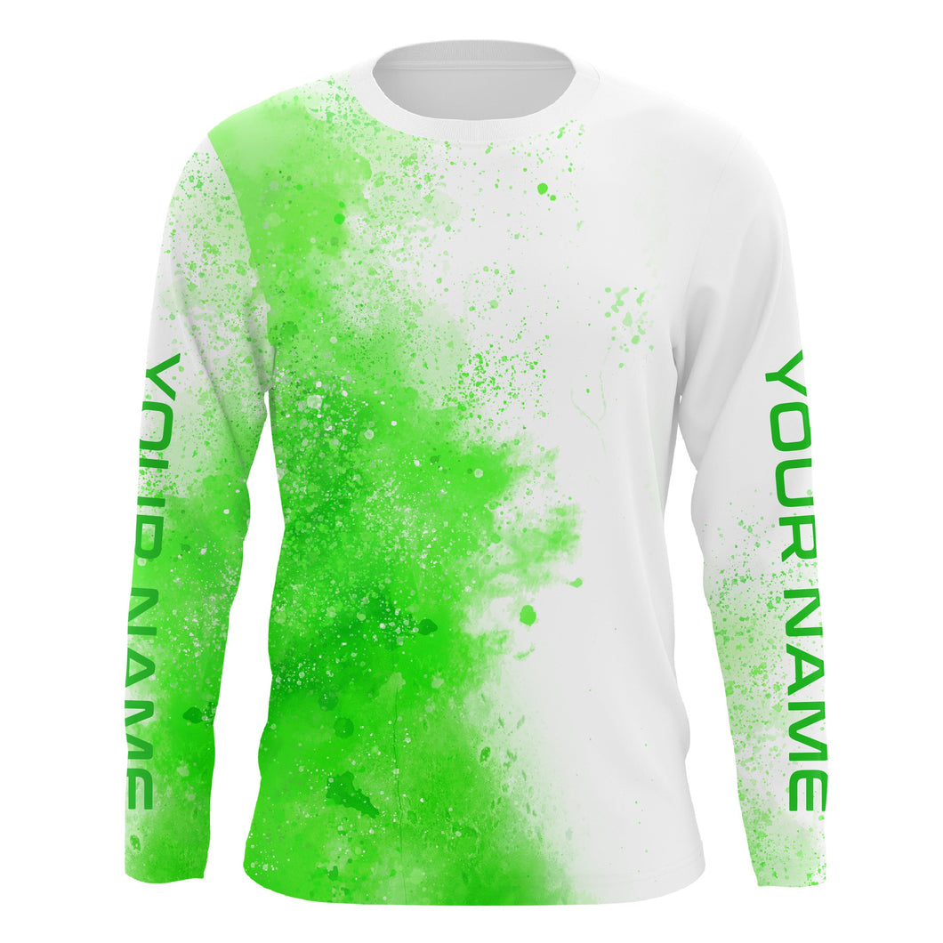 green water splash Custom Long sleeve performance Fishing Shirts, fishing camo tournament Shirt IPHW3590