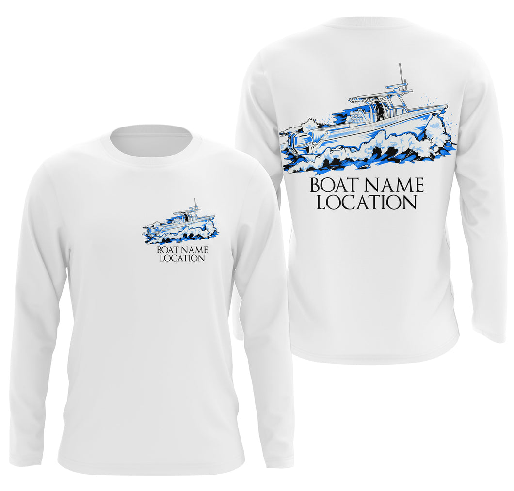 Custom Boat Fishing Long sleeve performance Fishing Shirts, Fishing boat name shirt IPHW3619