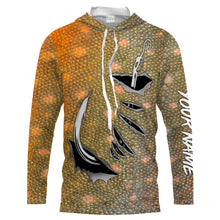 Load image into Gallery viewer, Artic Char Fishing scales 3D Fish hook Custom Long Sleeve Fishing Shirts, men Fishing apparel - HPW235

