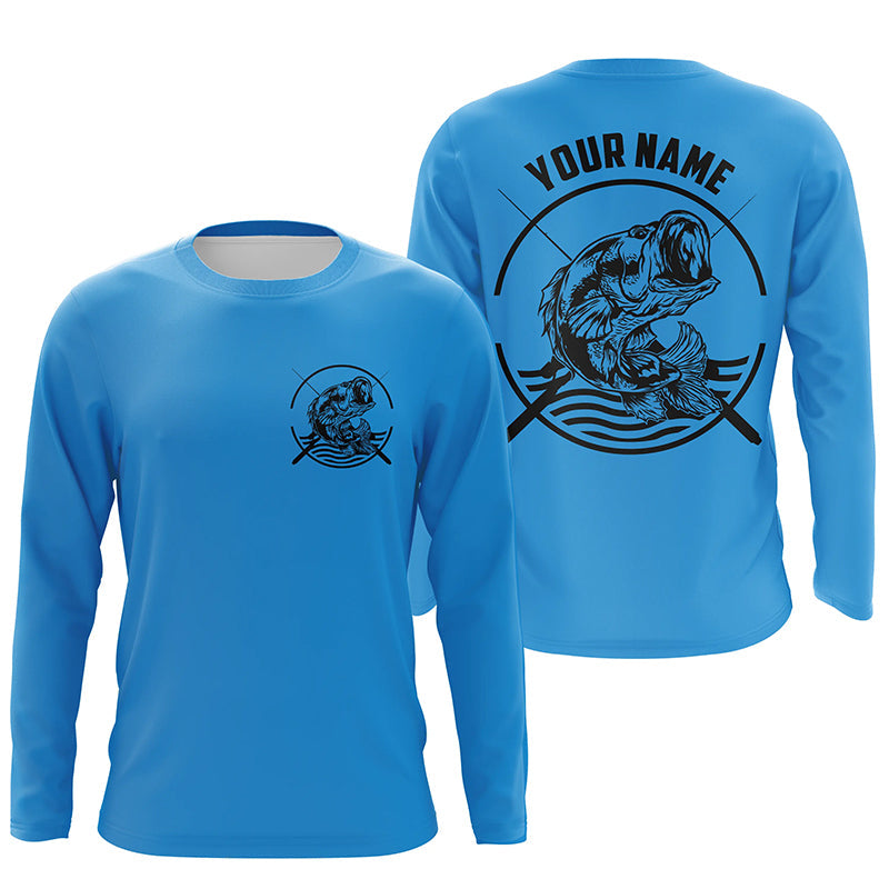Largemouth Bass Fishing Custom Long Sleeve Fishing Shirts, Bass Tournament Fishing Jerseys IPHW3760