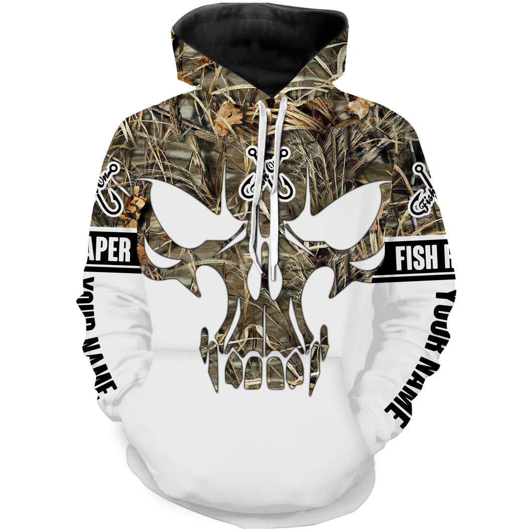 Lake Camo Fish Reaper Fish Skull Custom All over print Hoodie Fishing Shirts, Fish on Clothing  - HPW373