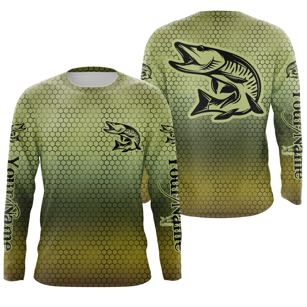 Custom Musky Long Sleeve Tournament Fishing Shirts, Muskie Fishing Jerseys IPHW4171