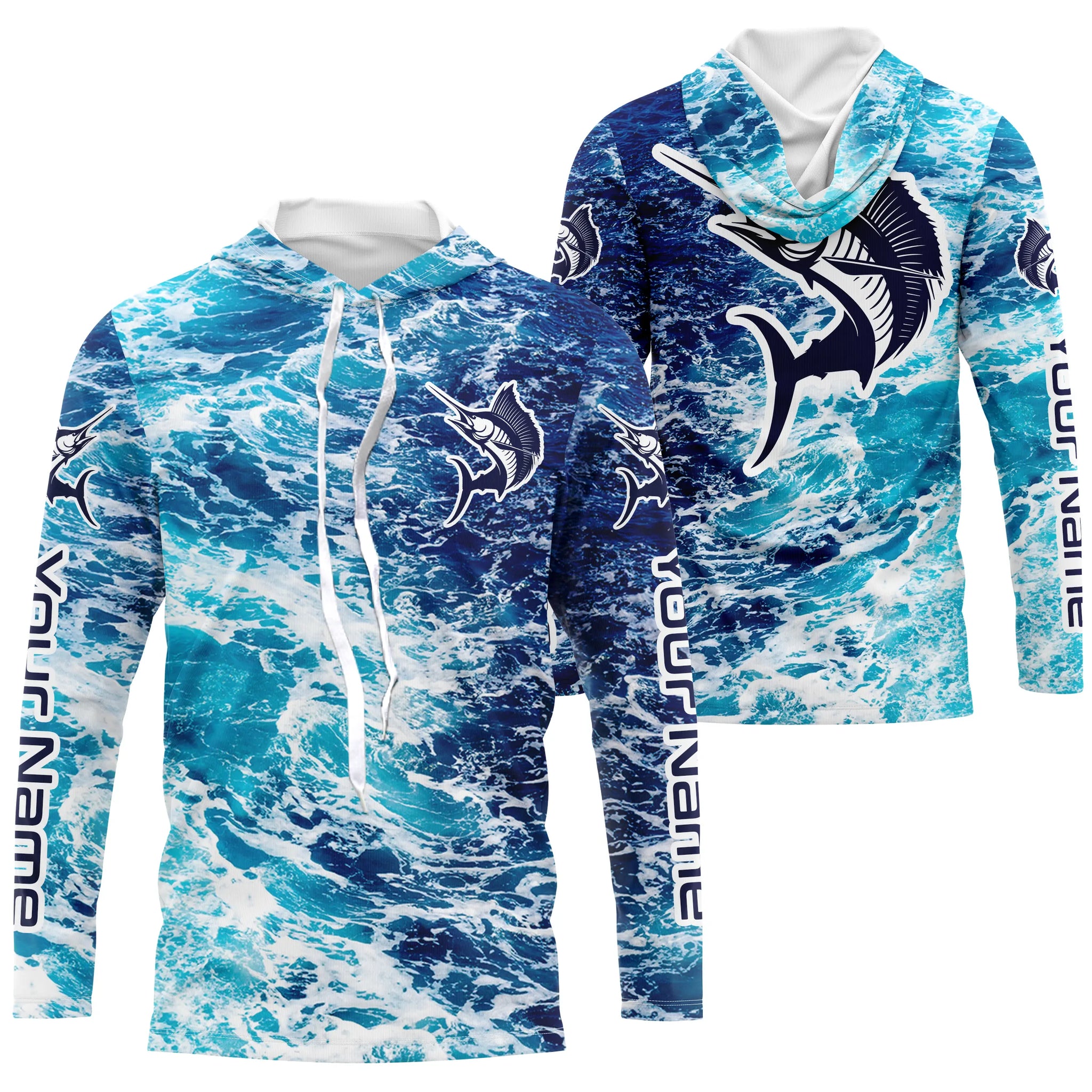 Custom Sailfish Saltwater Long Sleeve Fishing Shirts, Sailfish