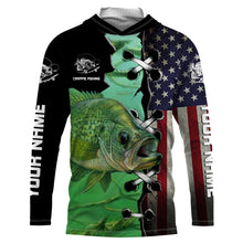 Load image into Gallery viewer, Personalized Crappie American Flag Fishing Shirts, Patriotic Fishing gifts for men, women and kids IPHW2042
