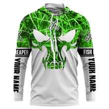 Load image into Gallery viewer, Green camo Fishing skull Custom long sleeves performance Fishing Shirts IPHW1732
