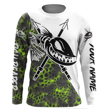 Load image into Gallery viewer, Fish skull Custom Bowfishing shirts, personalized Bow fishing jerseys | green camo IPHW2832
