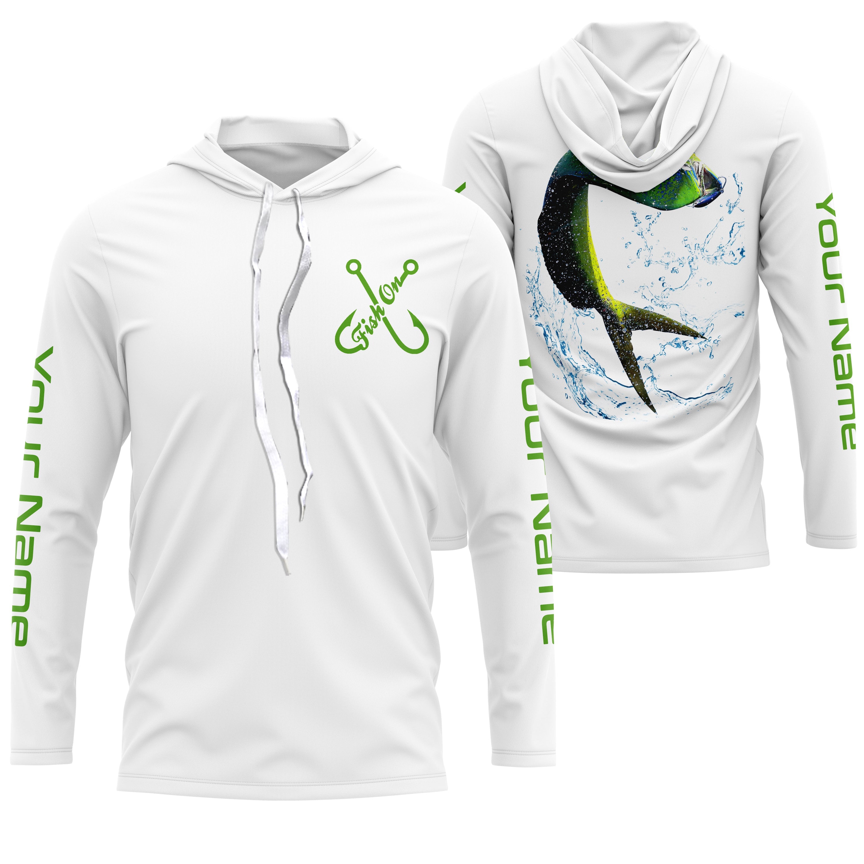 Mahi Mahi Custom Long Sleeve performance Fishing Shirts, Mahi Mahi Tournament Fishing Shirts IPHW1814