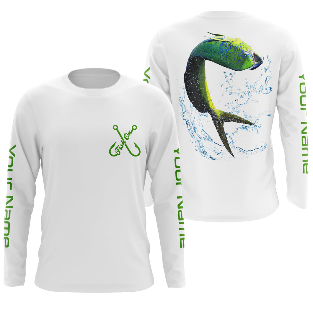 Mahi Mahi Custom Long Sleeve performance Fishing Shirts, Mahi Mahi Tournament Fishing Shirts IPHW1814