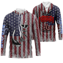 Load image into Gallery viewer, American Flag Fish Hook Custom Men Long Sleeve Fishing Shirts Personalized Patriotic Fishing Gifts - HPW32
