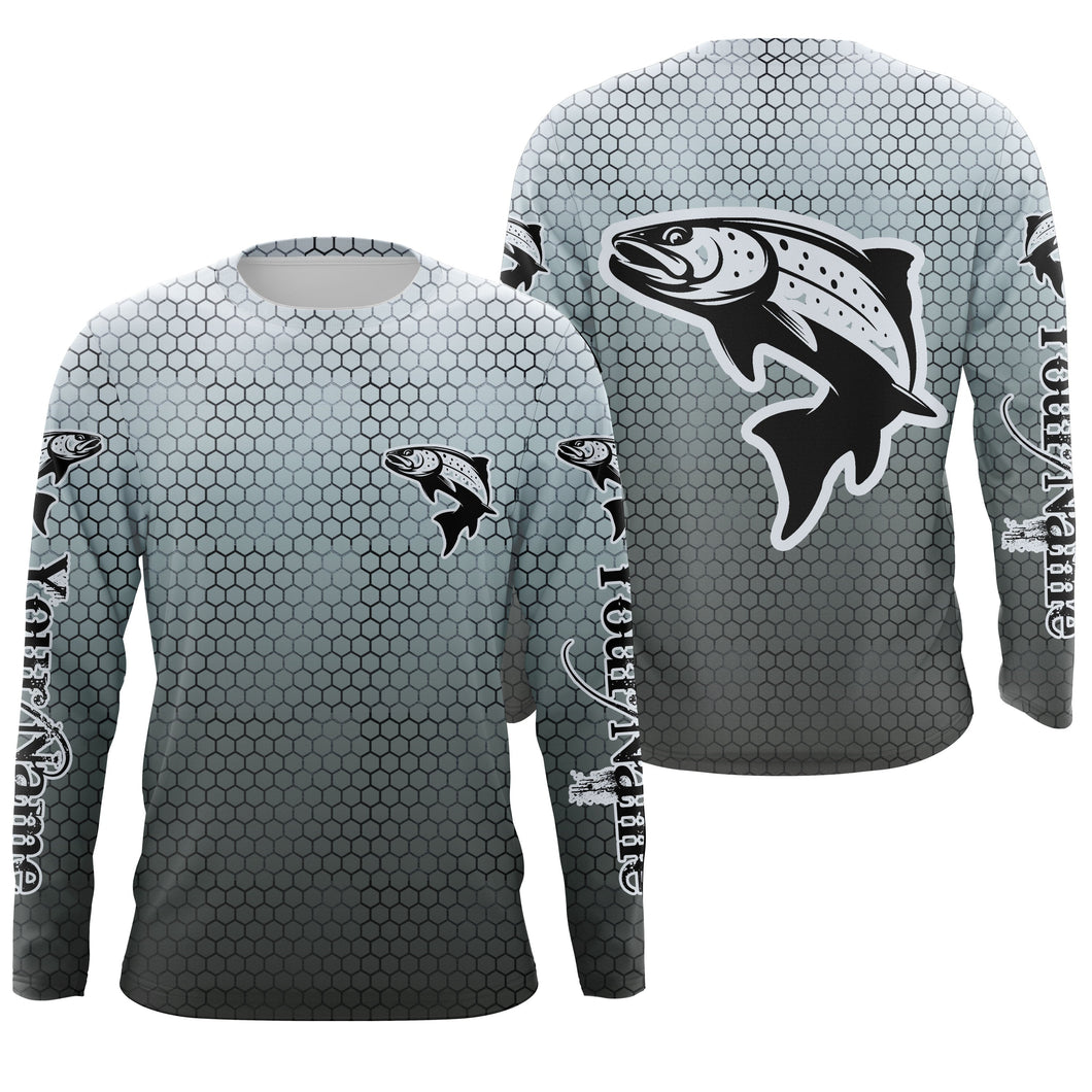 Chinook King Salmon Fishing Custom Long Sleeve performance Fishing Shirts, Salmon Fishing jerseys IPHW3048