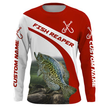 Load image into Gallery viewer, Crappie Fish reaper Custom Long Sleeve performance Fishing Shirts, Crappie Fishing jerseys | red IPHW1830
