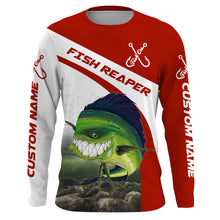 Load image into Gallery viewer, Angry Mahi Mahi Custom performance Fishing Shirts, Mahi Mahi Fish reaper Fishing jerseys | red IPHW3526
