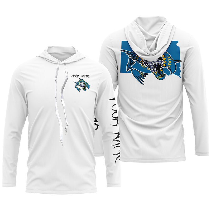 South Dakota fishing fish reaper skull Custom name Long sleeve, Long Sleeve Hooded NPQ965