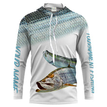 Load image into Gallery viewer, Tarpon tournament fishing Customize Name UV protection quick dry UPF 30+ long sleeves fishing shirt for men NPQ38
