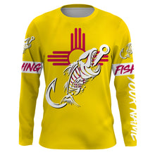 Load image into Gallery viewer, NM Fishing Custom New Mexico Flag Fish hook skull custom fishing Long sleeve, Long Sleeve Hooded NPQ703
