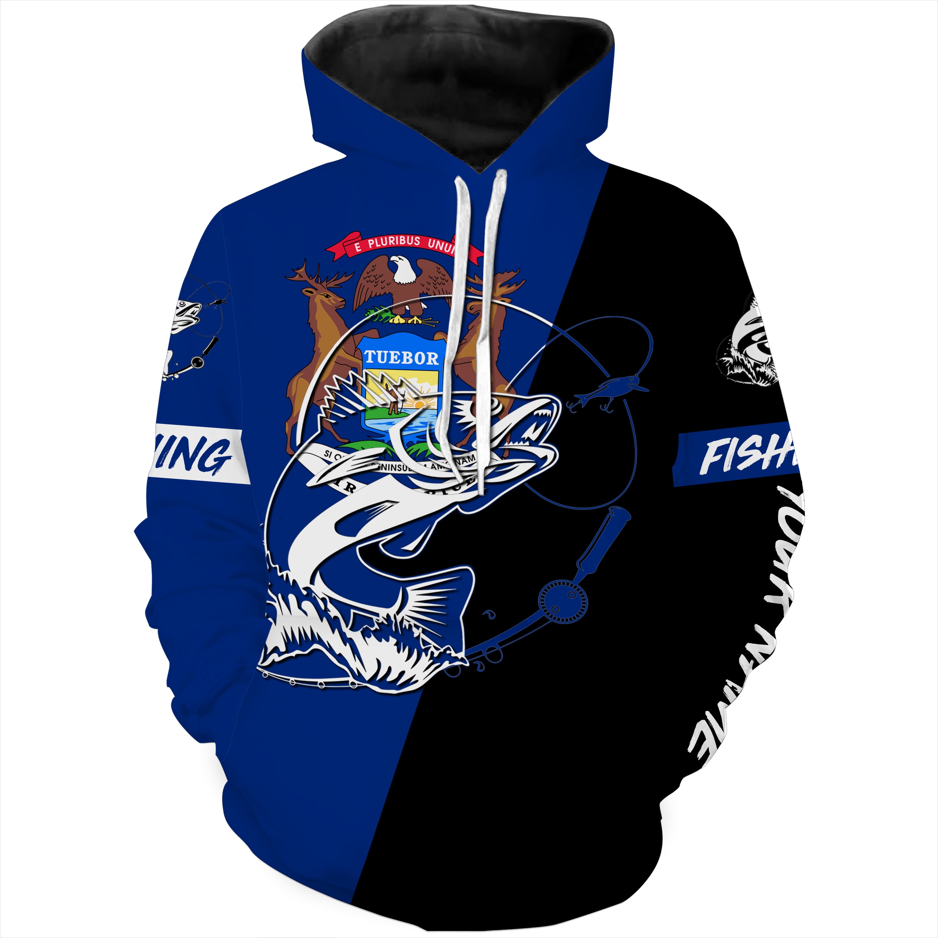 Michigan walleye fishing Custom Name 3D All Over Printed Hoodie - NPQ609