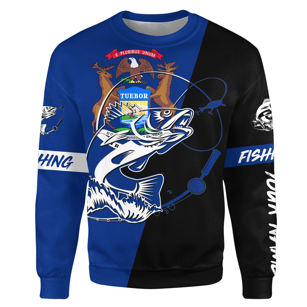 Michigan walleye fishing Custom Name 3D All Over Printed Sweatshirt - NPQ609