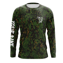 Load image into Gallery viewer, Custom Bass Fishing Jerseys, Personalized Bass fishing green camouflage fishing Long sleeve shirts NQS4933
