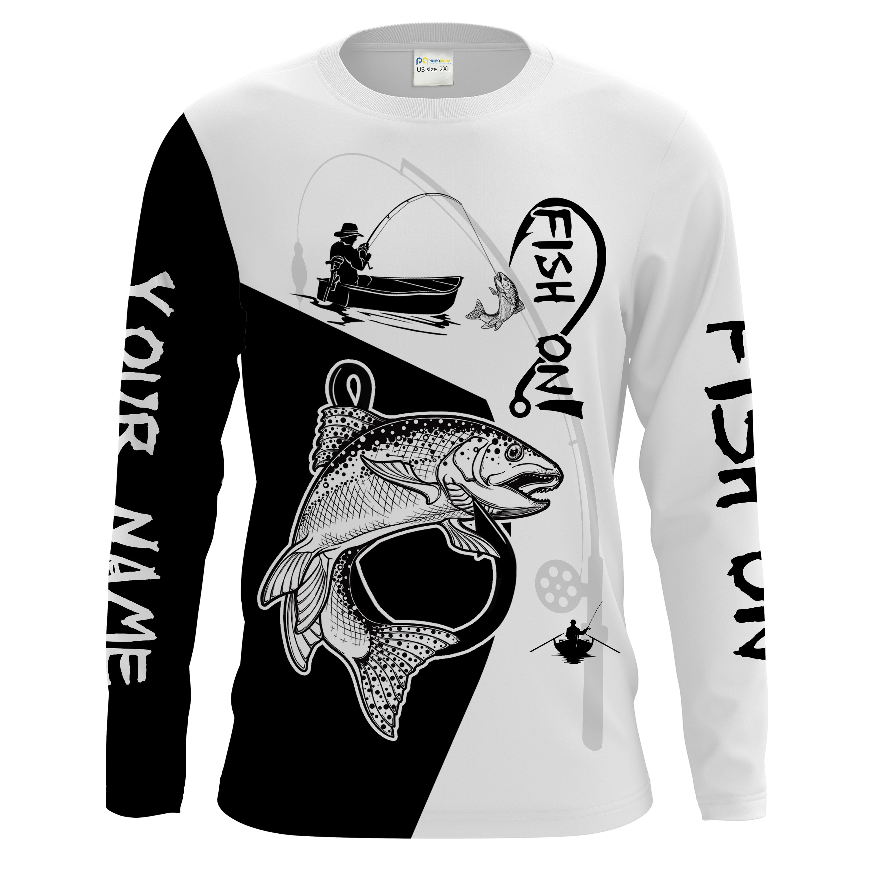 Rainbow Trout Fish On Customize Name UV protection long sleeves fishing shirt for men NPQ64