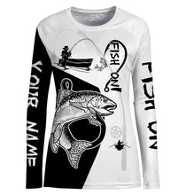 Load image into Gallery viewer, Rainbow Trout Fish On Customize Name UV protection quick dry UPF 30+ long sleeves fishing shirt for women NPQ64
