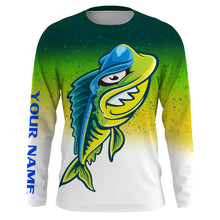 Load image into Gallery viewer, Funny Mahi mahi skeleton green scales Custom name Long sleeve, Long Sleeve Hooded NPQ912
