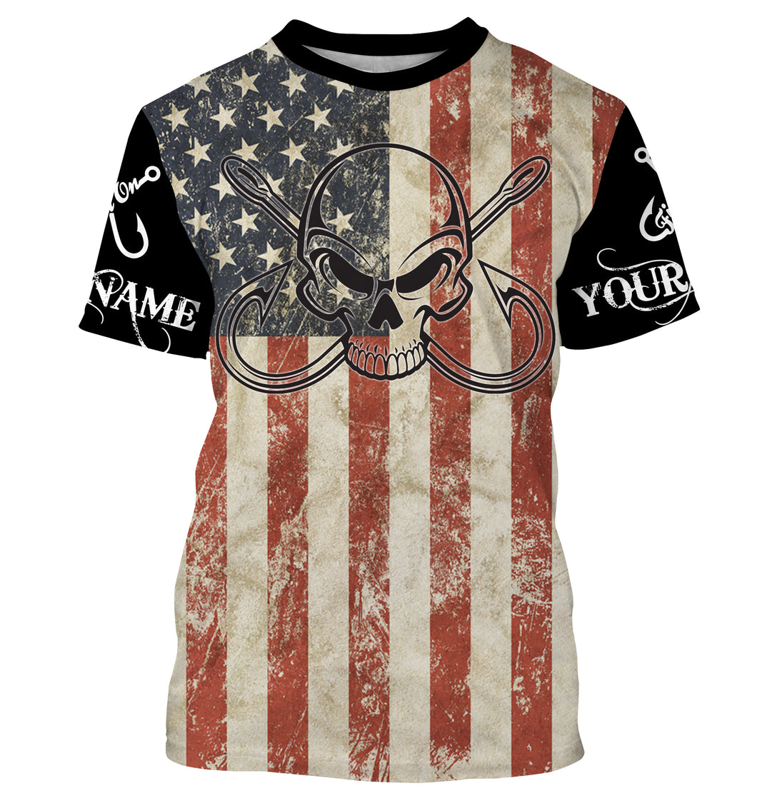 Fish Reaper Fishing American flag patriotic Custom Name 3D All Over Printed Shirts, Tournament Trail shirts | fishing T shirt - NPQ568